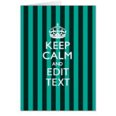 Aangepaste KEEP CALM Jouw tekst Turquoise Stripes (Voorkant)