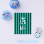 Aangepaste KEEP CALM Jouw tekst Turquoise Stripes Flyer (Enkel)