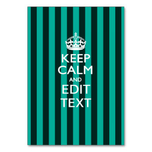 Aangepaste KEEP CALM Jouw tekst Turquoise Stripes Kaart