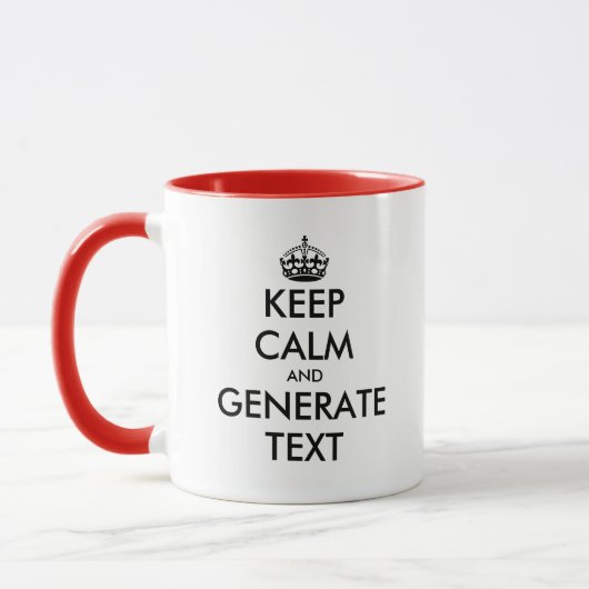Aangepaste keep calm koffiemok tekst generator mok (Links)