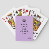 Aangepaste Keep Calm Lavendel Monogram Speelkaarte Pokerkaarten (Achterkant)