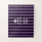 Aangepaste 'Keep Calm Paarse Stripes'-decor Legpuzzel (Verticaal)