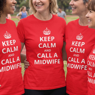 Aangepaste Keep Calm Parodie - Bel Een Verloskundi T-shirt