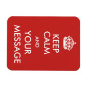 Aangepaste Keep Calm Sign op rode achtergrond Magneet (Horizontaal)