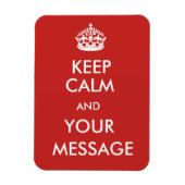 Aangepaste Keep Calm Sign op rode achtergrond Magneet (Verticaal)