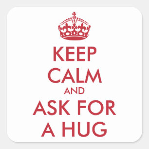 AANGEPASTE KEEPKALK EN VERZOEK OM EEN HUG VIERKANTE STICKER