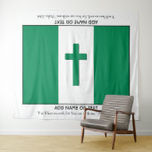 Aangepaste Keepomwille | NIGERIA FLAG MET Cross Wandkleed (In Situ (horizontaal))
