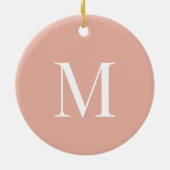 Aangepaste Keepsake Foto en Monogram Kerstmis Keramisch Ornament (Achterkant)