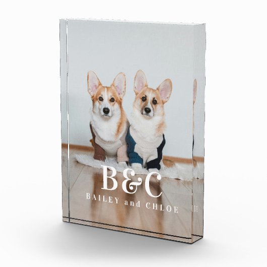 Aangepaste Keepsake Pet Dog Foto met namen (Rechts)