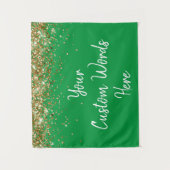 Aangepaste Kelly Green Gold Verjaardagsfeest Fotoc Wandkleed (Voorkant)