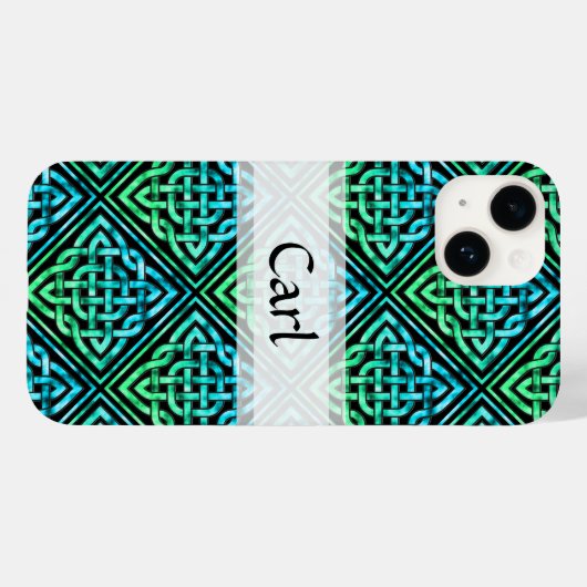 Aangepaste Keltische knoop - Blauw groen zwart Case-Mate iPhone Case (Achterkant (horizontaal))