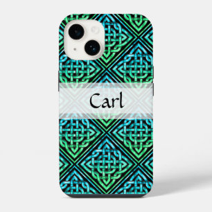 Aangepaste Keltische knoop - Blauw groen zwart iPhone 14 Hoesje