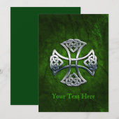 Aangepaste Keltische Kruis Feestdagenkaart (Voorkant / Achterkant)