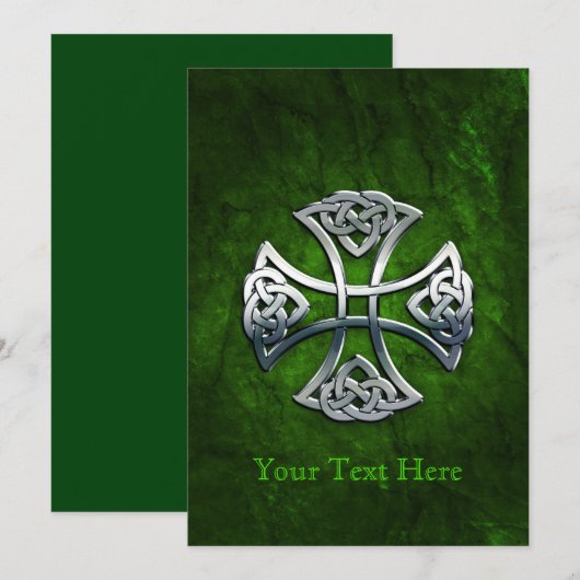 Aangepaste Keltische Kruis Feestdagenkaart (Voorkant / Achterkant)