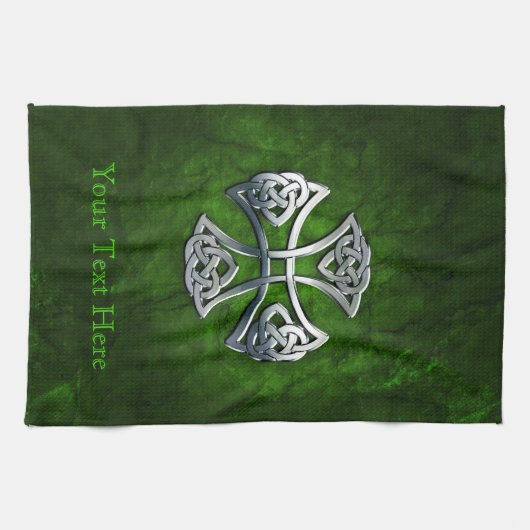 Aangepaste Keltische Kruis Theedoek (Horizontaal)