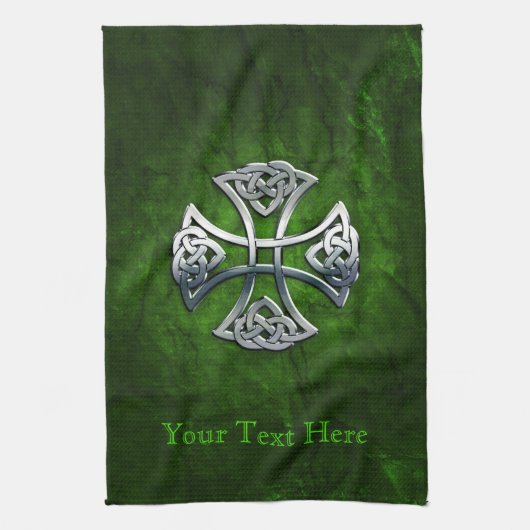 Aangepaste Keltische Kruis Theedoek (Verticaal)