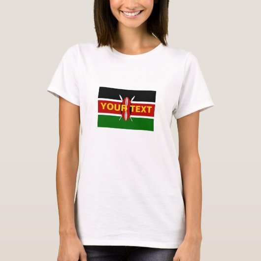 Aangepaste Kenia-vlag T-shirt (Voorkant)