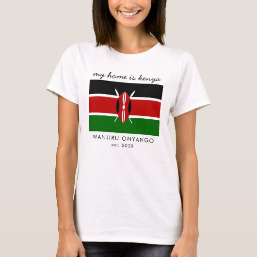 Aangepaste Keniaanse vlag T-shirt (Voorkant)