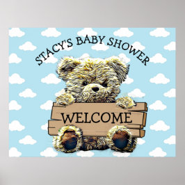Aangepaste kentekenplaat voor Baby shower Poster