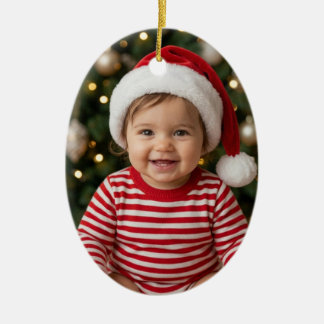 Aangepaste keramische kerstboomornament met foto v keramisch ornament