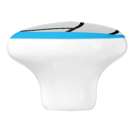 Aangepaste keramische knop met volleybal logo (Zijkant)