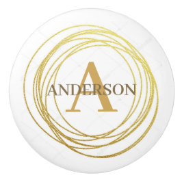 Aangepaste keramische knoppen - Gouden cirkels