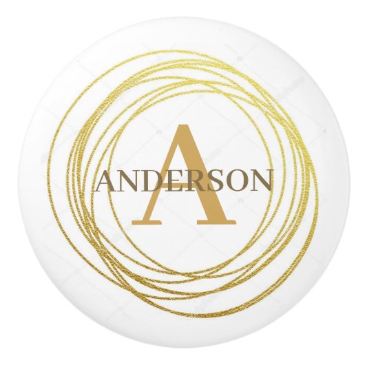 Aangepaste keramische knoppen - Gouden cirkels (Voorkant)