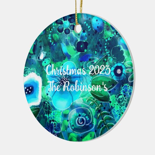 Aangepaste keramische Ornament - Abstract bloemig  (Links)