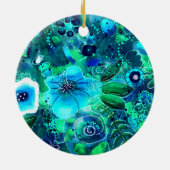 Aangepaste keramische Ornament - Abstract bloemig  (Achterkant)