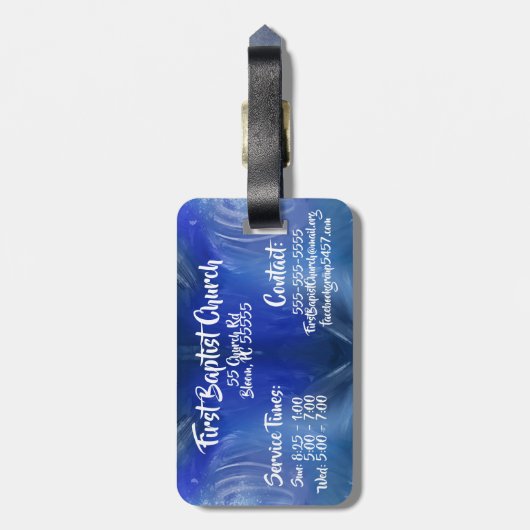 Aangepaste kerk bagagelabel (Achterkant verticaal)