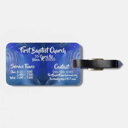 Aangepaste kerk bagagelabel (Achterkant horizontaal)