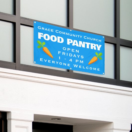 Aangepaste Kerk Food Pantry Banner (Buitenkant Gebouw)