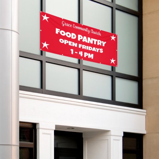 Aangepaste Kerk Food Pantry Banner (Buitenkant Gebouw)