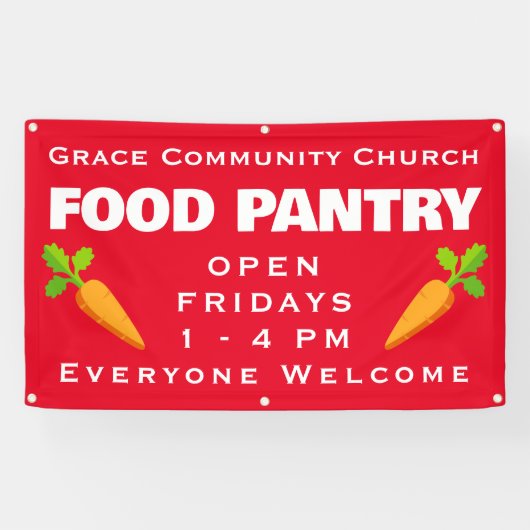 Aangepaste Kerk Food Pantry Banner (Horizontaal)