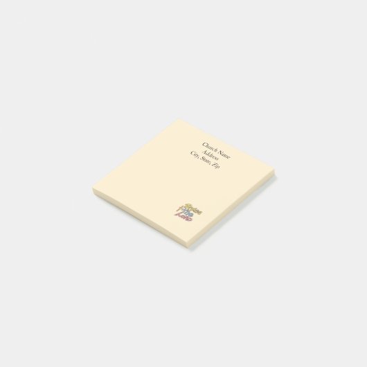 Aangepaste kerkgrafiek 'Prijs de HEER' Post-it® Notes (Schuin)