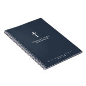 Aangepaste Kerkpreek Modern Cross Navy Geloof Notitieboek (Rechterzijde)