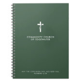 Aangepaste Kerkpreek Modern Kruis Groen Geloof Notitieboek (Voorkant)