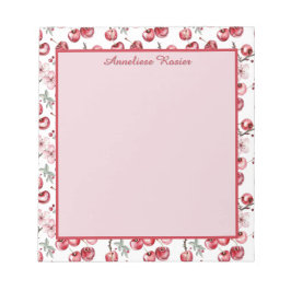 Aangepaste kersen en kersenbloesem patroon notitieblok