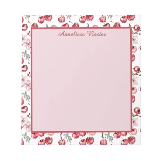 Aangepaste kersen en kersenbloesem patroon notitieblok (Voorkant)