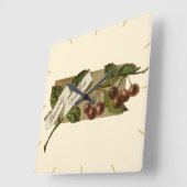 Aangepaste  kersen Retro Fruit Old School Vierkante Klok (Hoek)