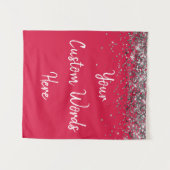 Aangepaste Kersen Rood Zilver Verjaardagsfeest Pho Wandkleed (Voorkant (horizontaal))