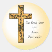 Aangepaste kersgebeurtenis ronde sticker (Voorkant)