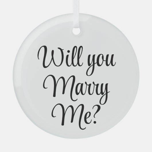 Aangepaste kerst-aanzoek Wil je met me trouwen  Glas Ornament (Voorkant)