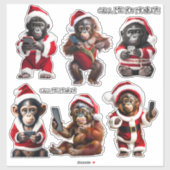 Aangepaste Kerst Aap Primate Ape Grappig Bel me Sticker (Vel)