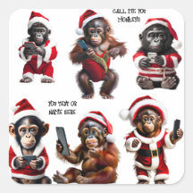 Aangepaste Kerst Aap Primate Ape Grappig Bel me
