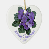 Aangepaste kerst Afrikaanse Violet bloem Keramisch Ornament (Rechts)