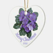 Aangepaste kerst Afrikaanse Violet bloem Keramisch Ornament (Links)