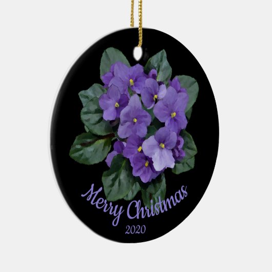 Aangepaste kerst Afrikaanse Violet bloem Keramisch Ornament (Rechts)