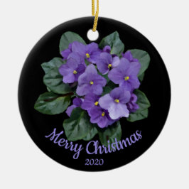 Aangepaste kerst Afrikaanse Violet bloem Keramisch Ornament