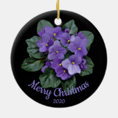 Aangepaste kerst Afrikaanse Violet bloem Keramisch Ornament (Achterkant)